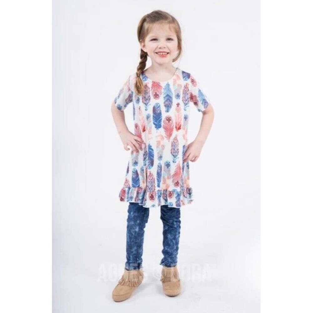 Agnes and Dora Kid Ruffle Tunic Take Flight Pastel size XS (3-4)
